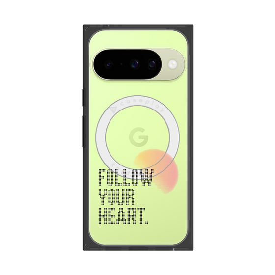 プレミアムスクエアケース with Pixelsnap［ オリジナル - ドットオーバーレイ - FOLLOW YOUR HEART/A ］