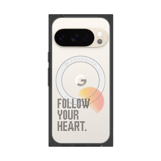 プレミアムスクエアケース with Pixelsnap［ オリジナル - ドットオーバーレイ - FOLLOW YOUR HEART/A ］