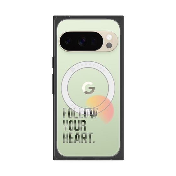 プレミアムスクエアケース with Pixelsnap［ オリジナル - ドットオーバーレイ - FOLLOW YOUR HEART/A ］