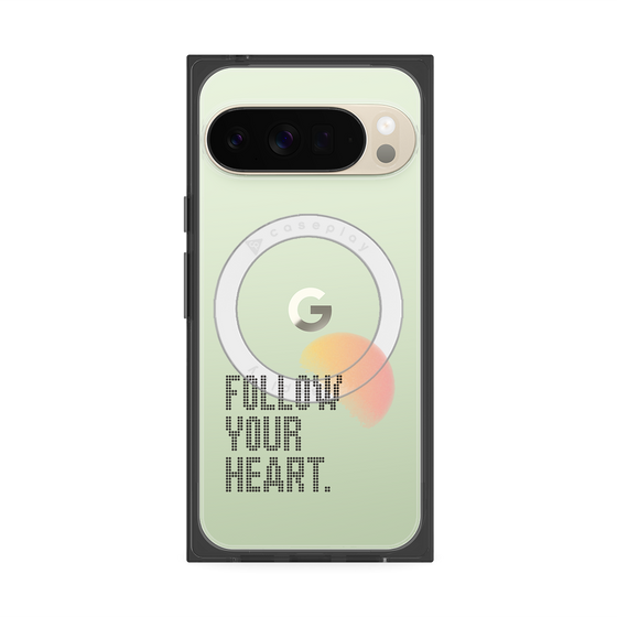 プレミアムスクエアケース with Pixelsnap［ オリジナル - ドットオーバーレイ - FOLLOW YOUR HEART/A ］