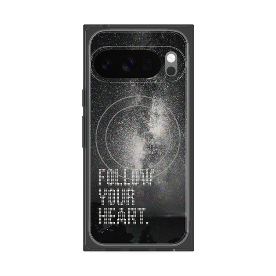 プレミアムスクエアケース with Pixelsnap［ オリジナル - ドットオーバーレイ - FOLLOW YOUR HEART/C ］
