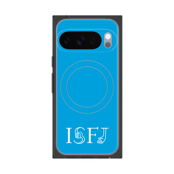 プレミアムスクエアケース with Pixelsnap［ オリジナル - ISFJ 擁護者 - アルファベット - ブルー ］