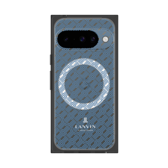 プレミアムスクエアケース with Pixelsnap［ LANVIN COLLECTION - ロゴパターン - ブルー ］