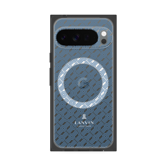 プレミアムスクエアケース with Pixelsnap［ LANVIN COLLECTION - ロゴパターン - ブルー ］