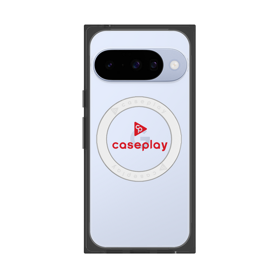 プレミアムスクエアケース with Pixelsnap［ オリジナル - caseplayロゴ - レッド/D ］
