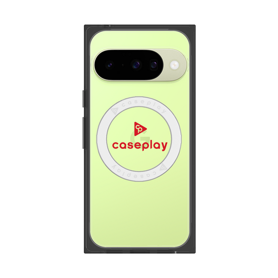 プレミアムスクエアケース with Pixelsnap［ オリジナル - caseplayロゴ - レッド/D ］
