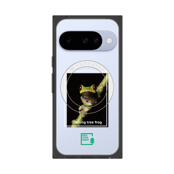 プレミアムスクエアケース with Pixelsnap［ Green Future Project - Gliding tree frog ］
