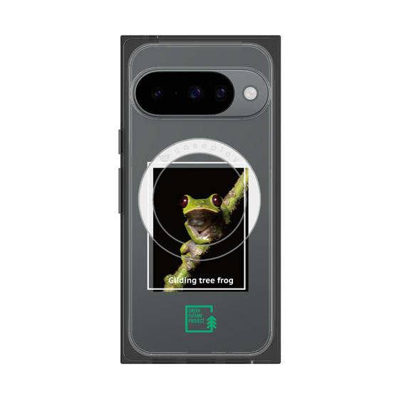 プレミアムスクエアケース with Pixelsnap［ Green Future Project - Gliding tree frog ］