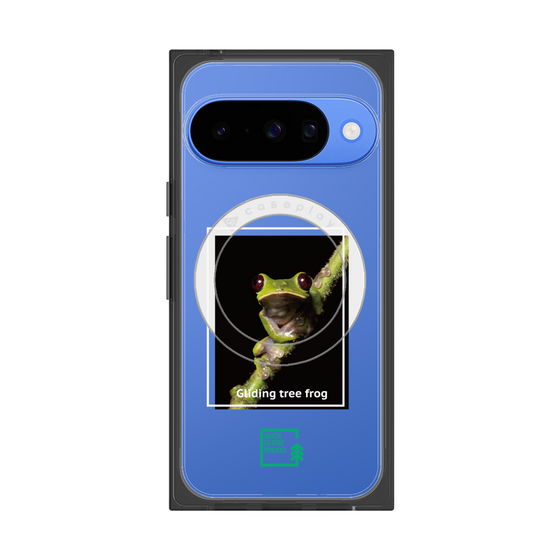プレミアムスクエアケース with Pixelsnap［ Green Future Project - Gliding tree frog ］