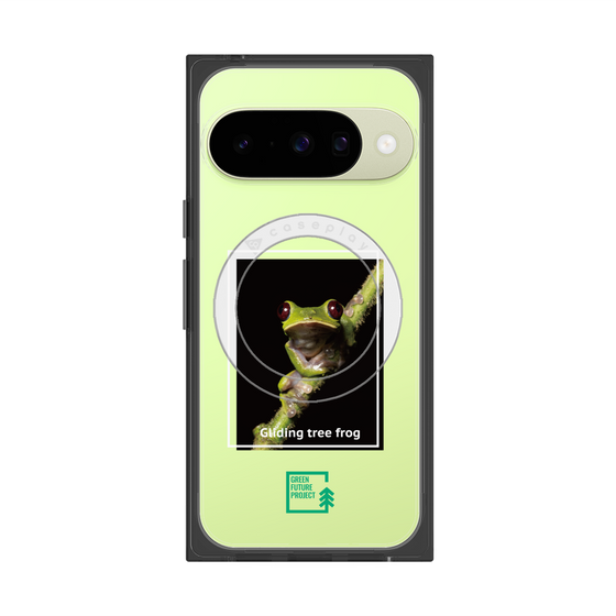 プレミアムスクエアケース with Pixelsnap［ Green Future Project - Gliding tree frog ］