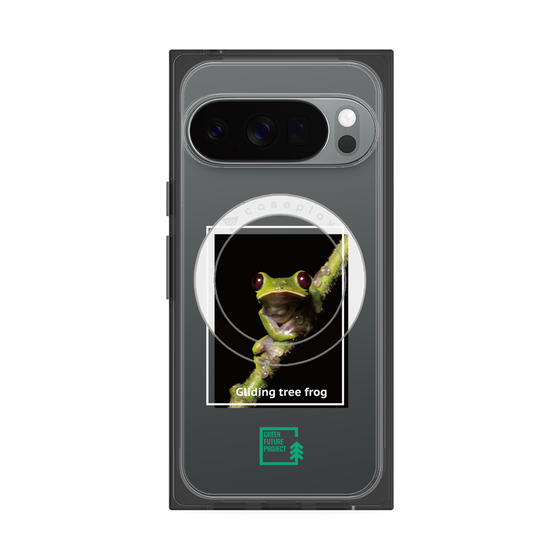 プレミアムスクエアケース with Pixelsnap［ Green Future Project - Gliding tree frog ］