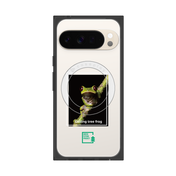 プレミアムスクエアケース with Pixelsnap［ Green Future Project - Gliding tree frog ］