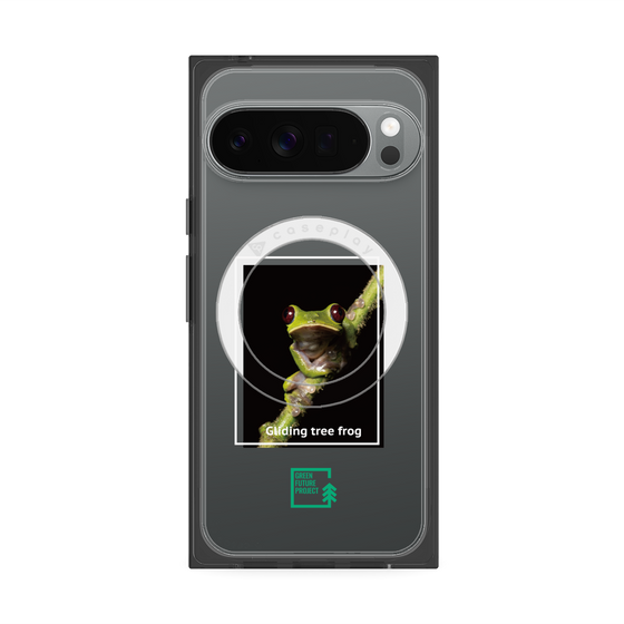 プレミアムスクエアケース with Pixelsnap［ Green Future Project - Gliding tree frog ］