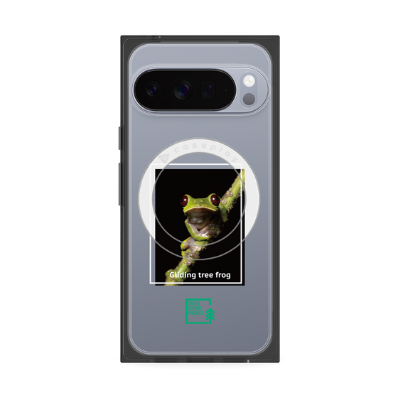 プレミアムスクエアケース with Pixelsnap［ Green Future Project - Gliding tree frog ］