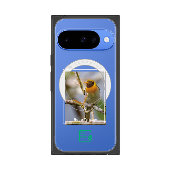 プレミアムスクエアケース with Pixelsnap［ Green Future Project - Guira Tanager ］