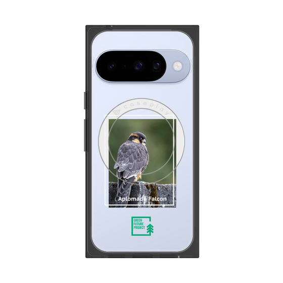 プレミアムスクエアケース with Pixelsnap［ Green Future Project - Aplomado Falcon ］