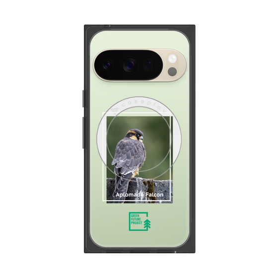 プレミアムスクエアケース with Pixelsnap［ Green Future Project - Aplomado Falcon ］