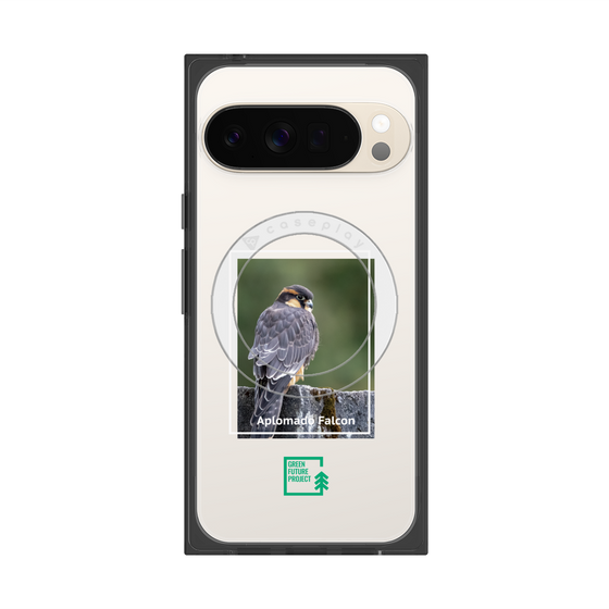 プレミアムスクエアケース with Pixelsnap［ Green Future Project - Aplomado Falcon ］