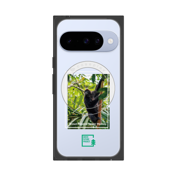 プレミアムスクエアケース with Pixelsnap［ Green Future Project - Brown-headed Spider Monkey ］
