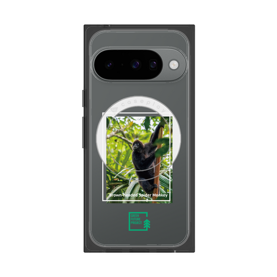プレミアムスクエアケース with Pixelsnap［ Green Future Project - Brown-headed Spider Monkey ］