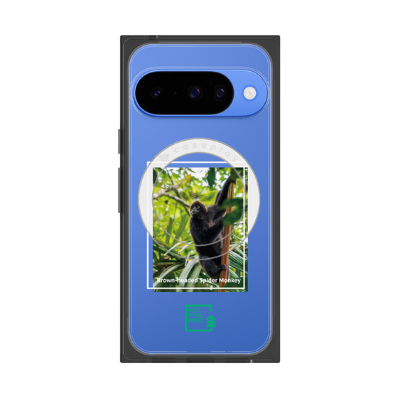 プレミアムスクエアケース with Pixelsnap［ Green Future Project - Brown-headed Spider Monkey ］