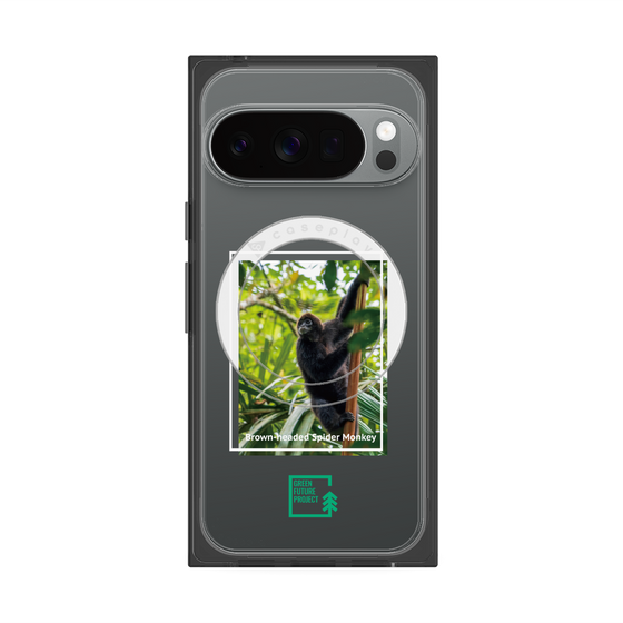 プレミアムスクエアケース with Pixelsnap［ Green Future Project - Brown-headed Spider Monkey ］