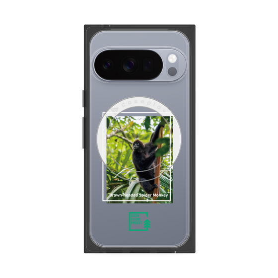 プレミアムスクエアケース with Pixelsnap［ Green Future Project - Brown-headed Spider Monkey ］