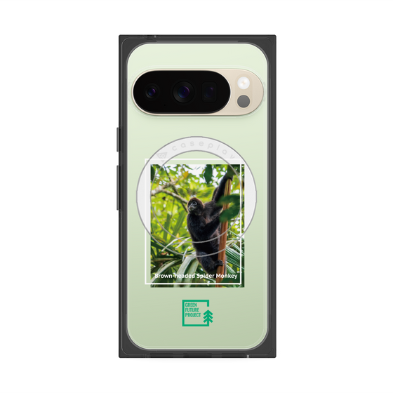 プレミアムスクエアケース with Pixelsnap［ Green Future Project - Brown-headed Spider Monkey ］