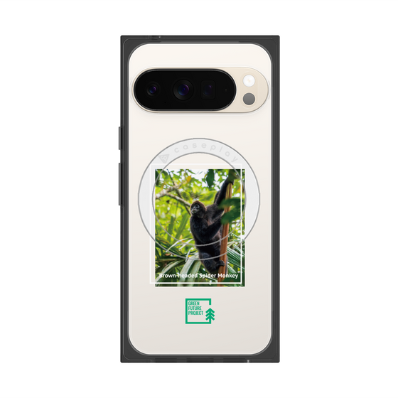プレミアムスクエアケース with Pixelsnap［ Green Future Project - Brown-headed Spider Monkey ］