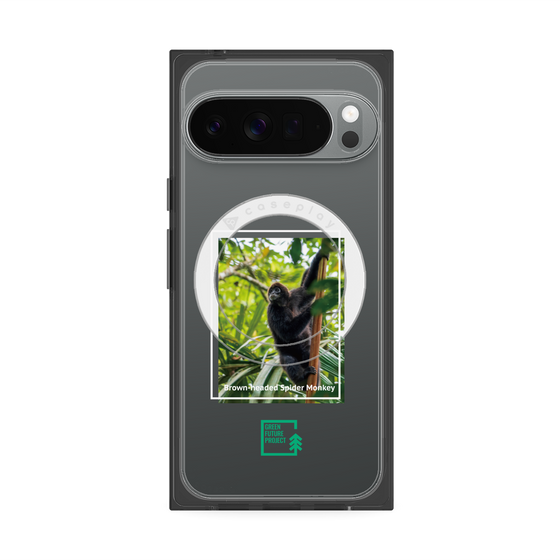 プレミアムスクエアケース with Pixelsnap［ Green Future Project - Brown-headed Spider Monkey ］