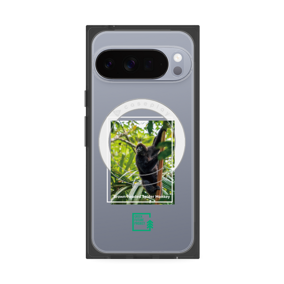 プレミアムスクエアケース with Pixelsnap［ Green Future Project - Brown-headed Spider Monkey ］