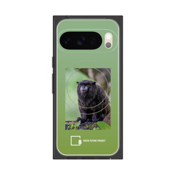 プレミアムスクエアケース with Pixelsnap［ Green Future Project - Black-mantled Tamarin ］