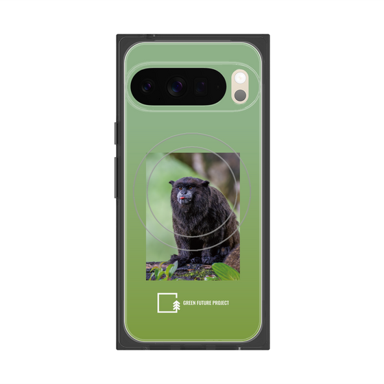 プレミアムスクエアケース with Pixelsnap［ Green Future Project - Black-mantled Tamarin ］