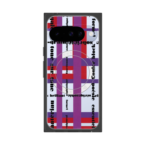 プレミアムスクエアケース with Pixelsnap［ LANVIN en Bleu - Plaid ］