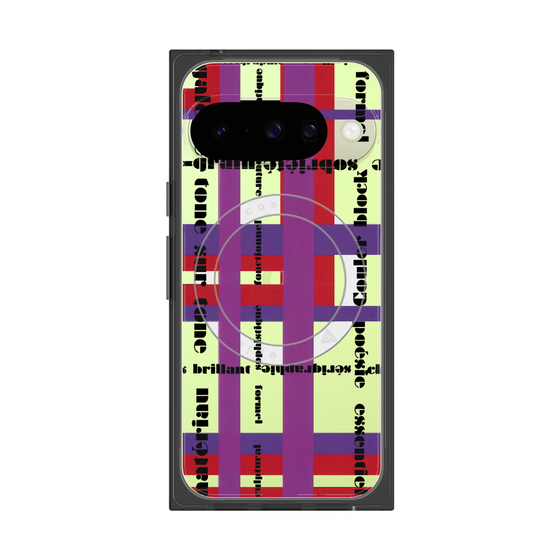 プレミアムスクエアケース with Pixelsnap［ LANVIN en Bleu - Plaid ］
