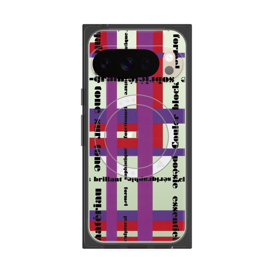 プレミアムスクエアケース with Pixelsnap［ LANVIN en Bleu - Plaid ］