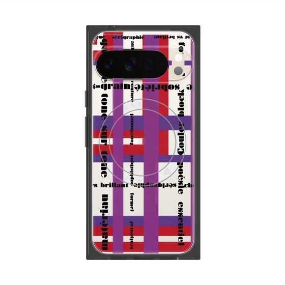 プレミアムスクエアケース with Pixelsnap［ LANVIN en Bleu - Plaid ］
