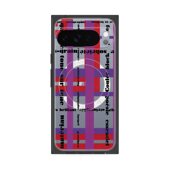 プレミアムスクエアケース with Pixelsnap［ LANVIN en Bleu - Plaid ］