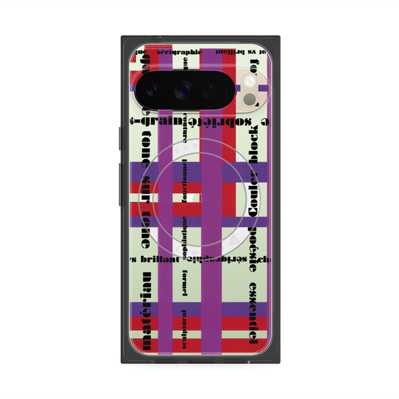 プレミアムスクエアケース with Pixelsnap［ LANVIN en Bleu - Plaid ］