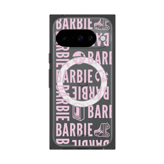 プレミアムスクエアケース with Pixelsnap［ Barbie - ロゴパターン3 - クリア ］