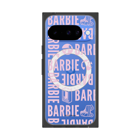 プレミアムスクエアケース with Pixelsnap［ Barbie - ロゴパターン3 - クリア ］