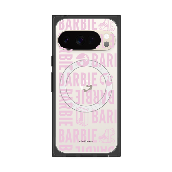 プレミアムスクエアケース with Pixelsnap［ Barbie - ロゴパターン3 - クリア ］