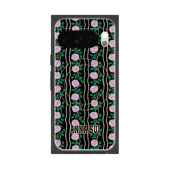 プレミアムスクエアケース with Pixelsnap［ ANNA SUI - ROSE STRIPE ］