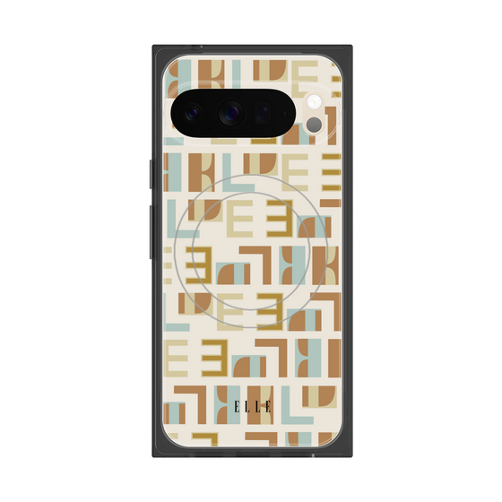 プレミアムスクエアケース with Pixelsnap［ ELLE - Iconics Prints1 ］