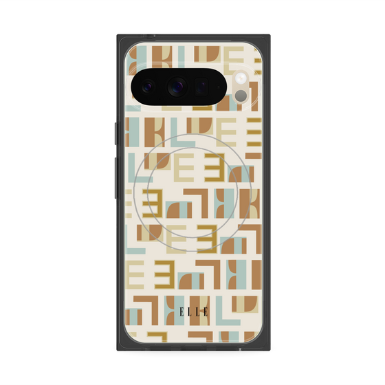 プレミアムスクエアケース with Pixelsnap［ ELLE - Iconics Prints1 ］