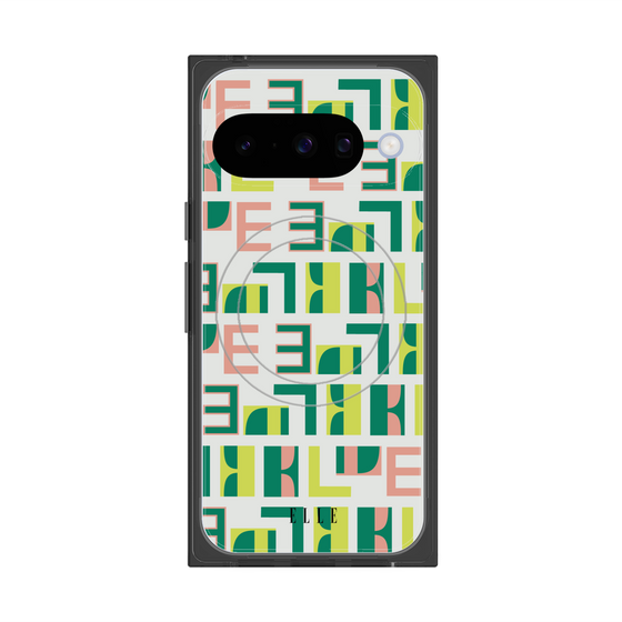 プレミアムスクエアケース with Pixelsnap［ ELLE - Iconics Prints2 ］