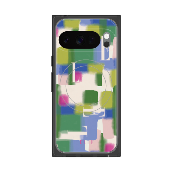 プレミアムスクエアケース with Pixelsnap［ ELLE - Iconics Prints3 ］