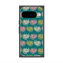 プレミアムスクエアケース with Pixelsnap［ ELLE - Cat Pattern - グリーン ］