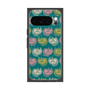 プレミアムスクエアケース with Pixelsnap［ ELLE - Cat Pattern - グリーン ］