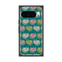 プレミアムスクエアケース with Pixelsnap［ ELLE - Cat Pattern - グリーン ］